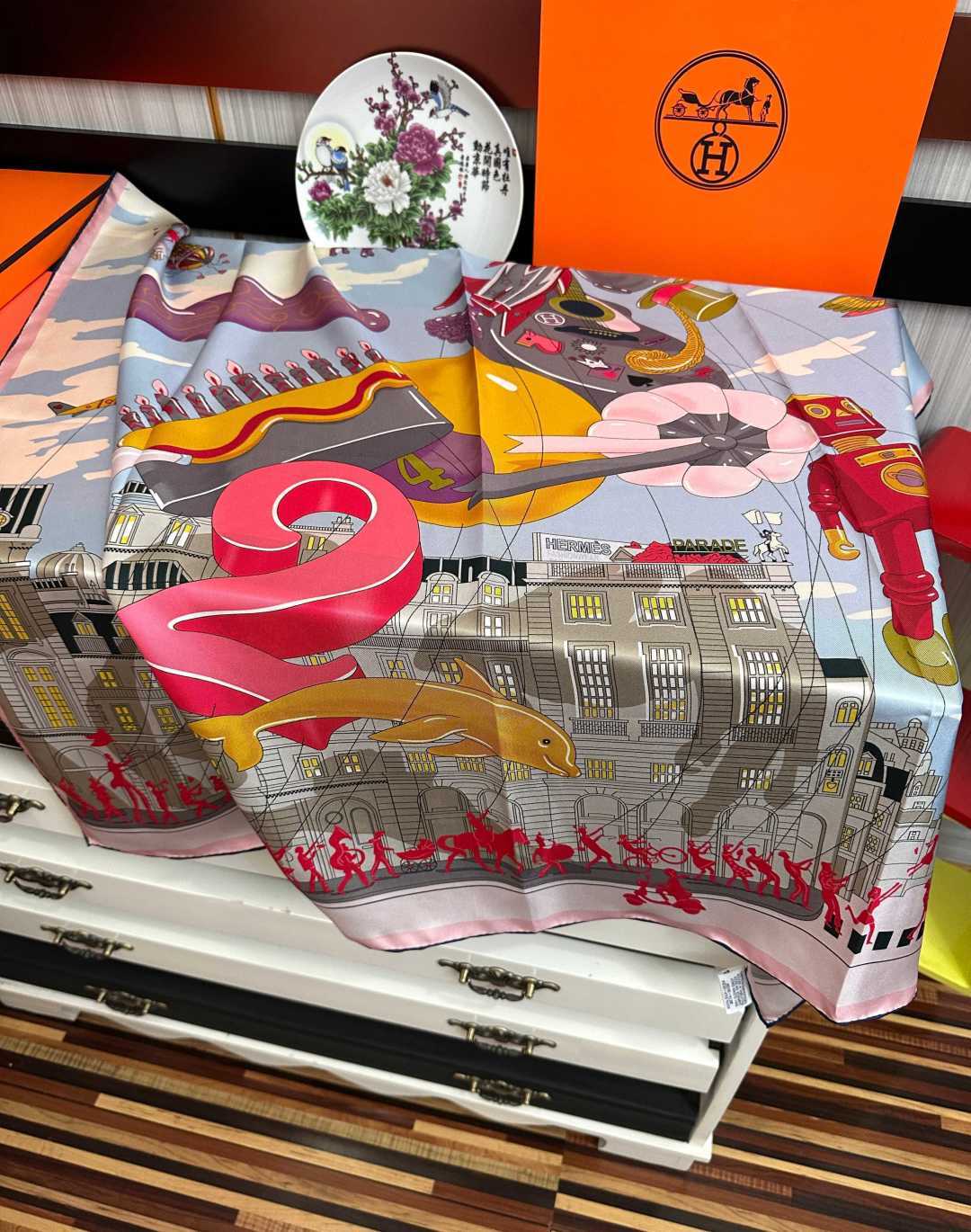 HERMES 26S SCARF 90 IN SILK 496098