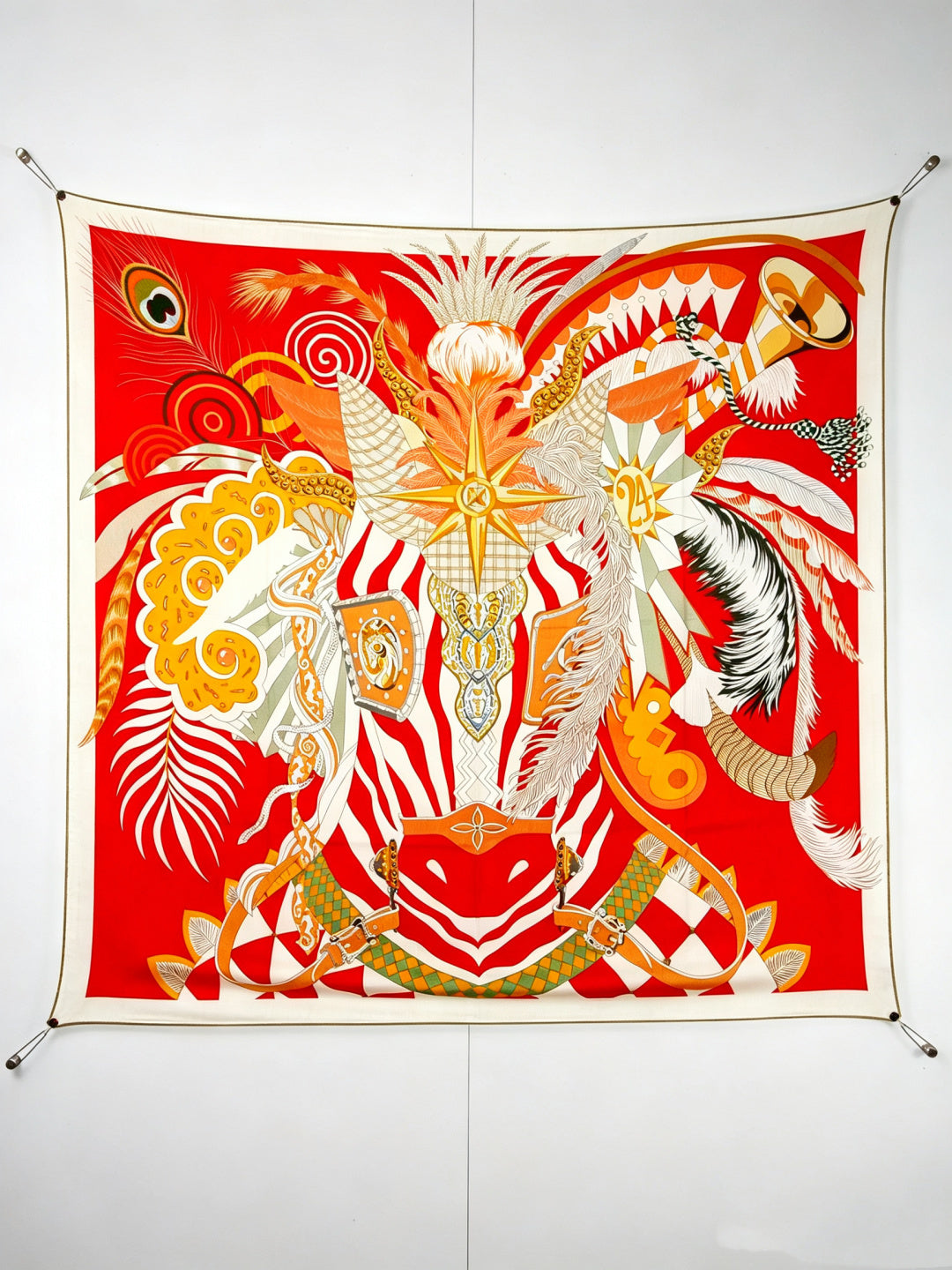 HERMES 26S SCARF 140 IN SILK AND CASHMERE 498505