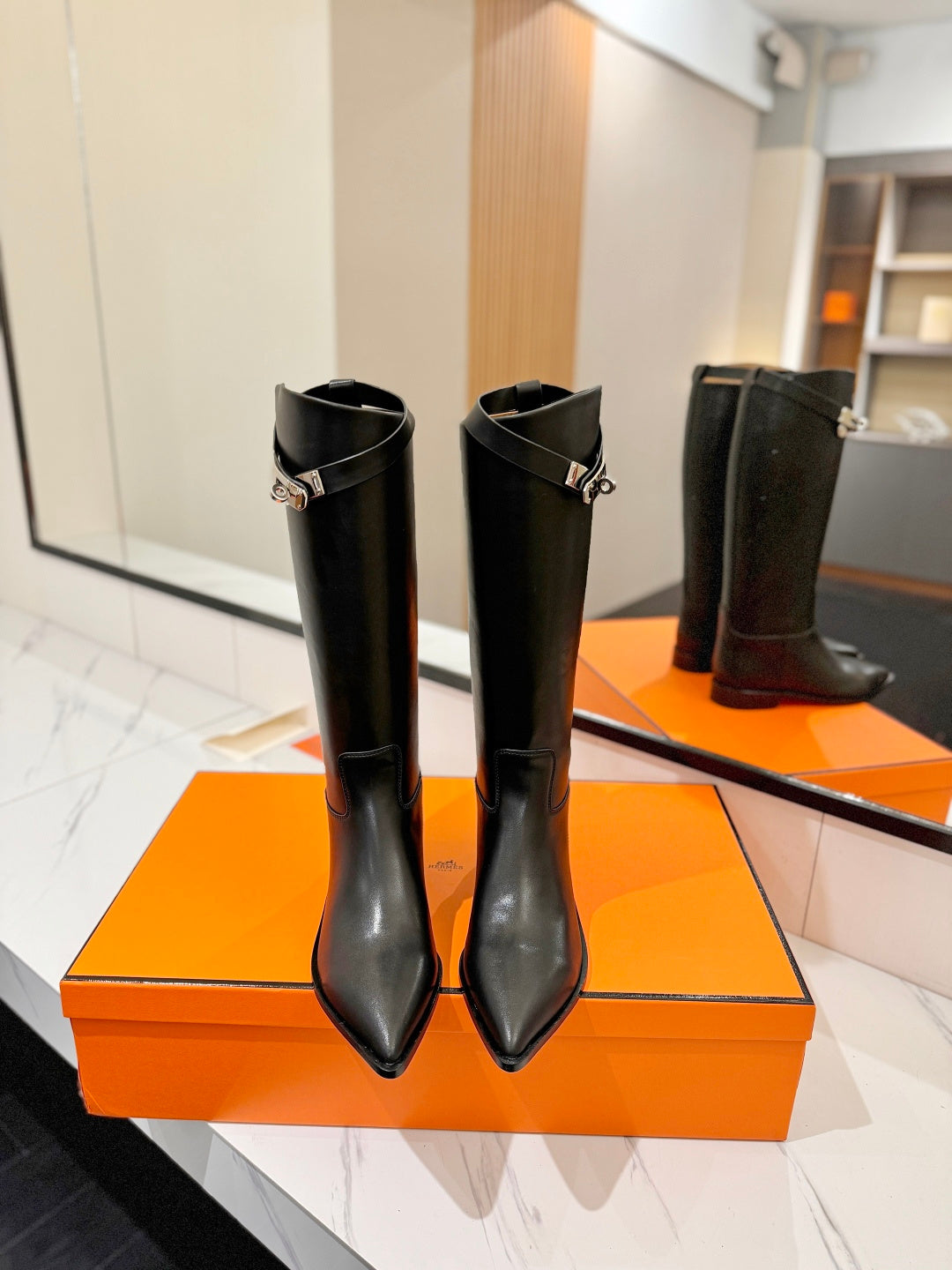 HM 26S JUMPING BOOTS IN BLACK CALFSKIN