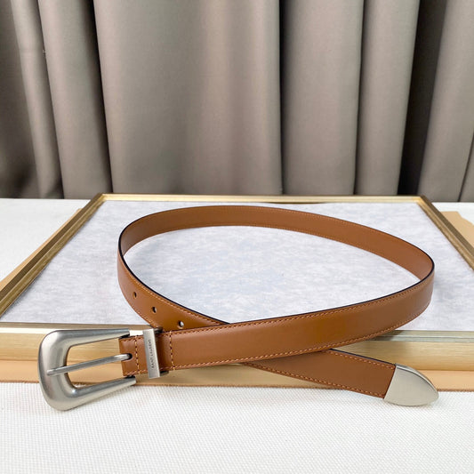 YSL 25S BELT 25 MM IN BROWN CALFSKIN 567657 mysite
