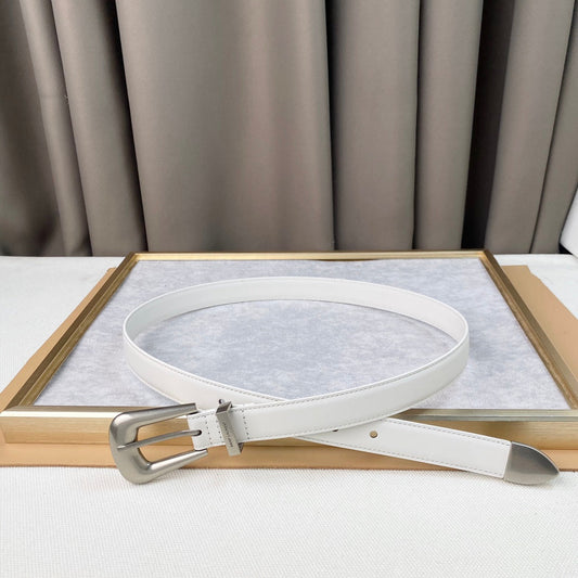 YSL 25S BELT 25 MM IN WHITE CALFSKIN 567659 mysite