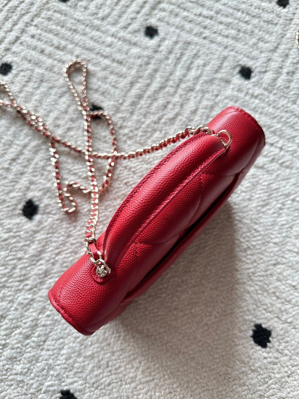 CHANEL 25S MINI FLAP BAG 19 IN RED CAVIAR LEATHER