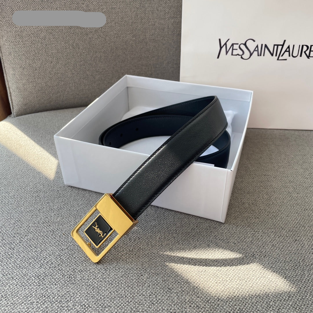 YSL 25S BELT 30 MM IN BLACK CALFSKIN 541397 mysite