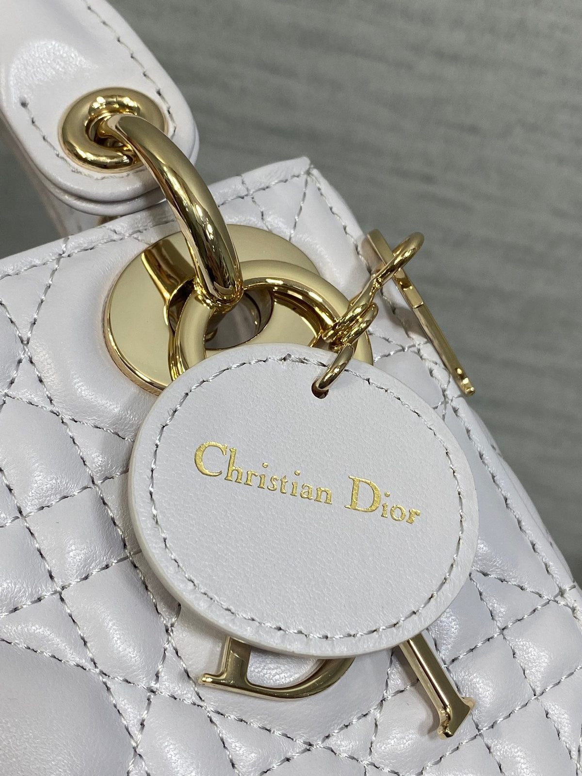 DIOR 25S MINI LADY DIOR BAG 17 IN LILAC CANNAGE CALFSKIN GOLD HARDWRE