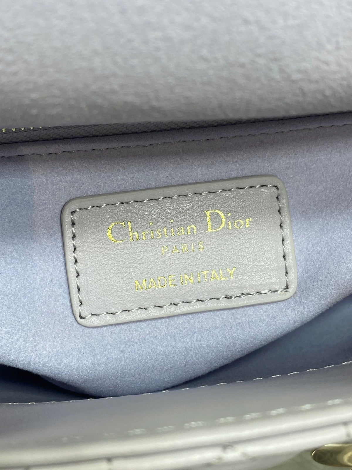 DIOR 25S MINI LADY DIOR BAG 17 IN LILAC CANNAGE CALFSKIN GOLD HARDWRE
