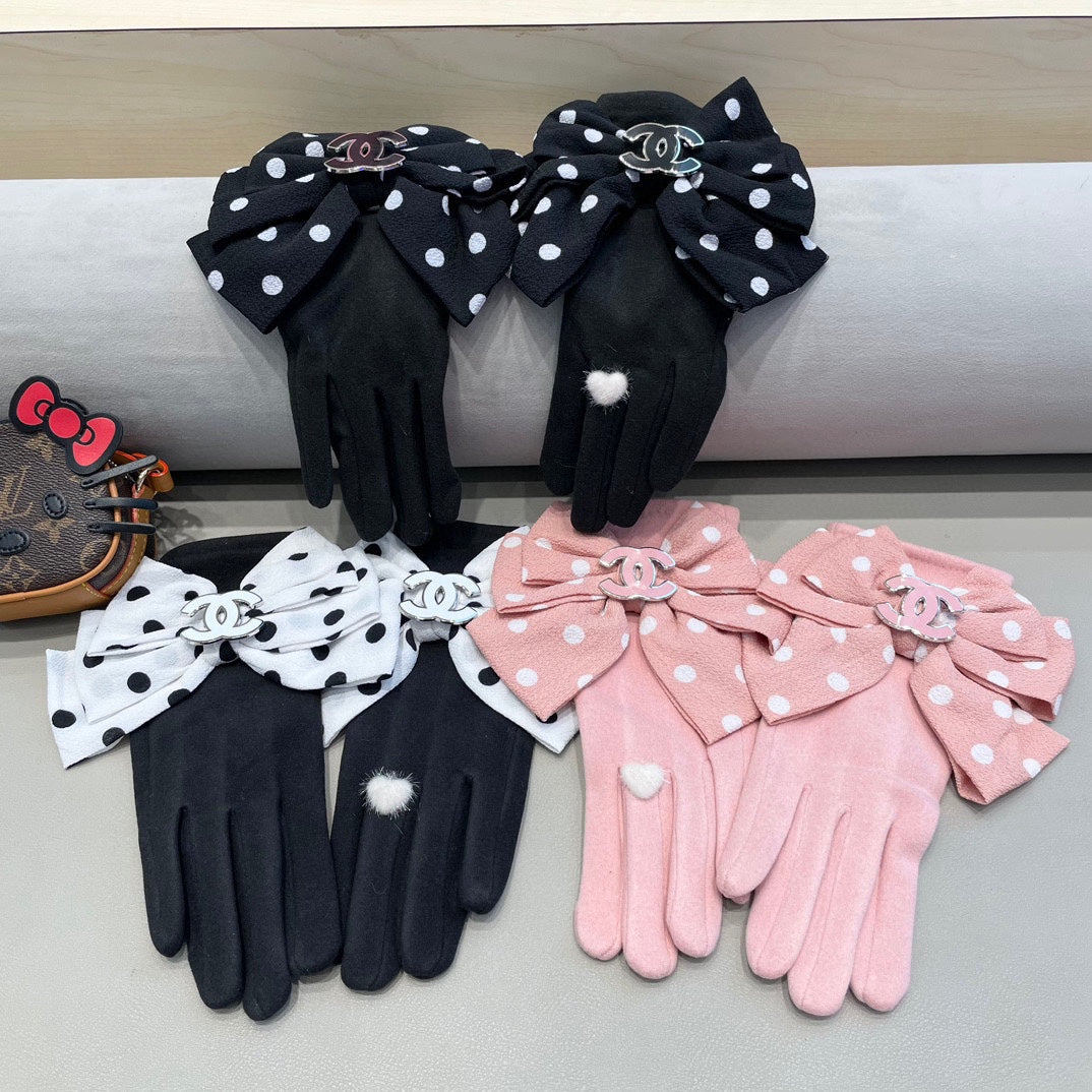 GLOVES IN ROSE PINK MIX WHITE WOOL 454574