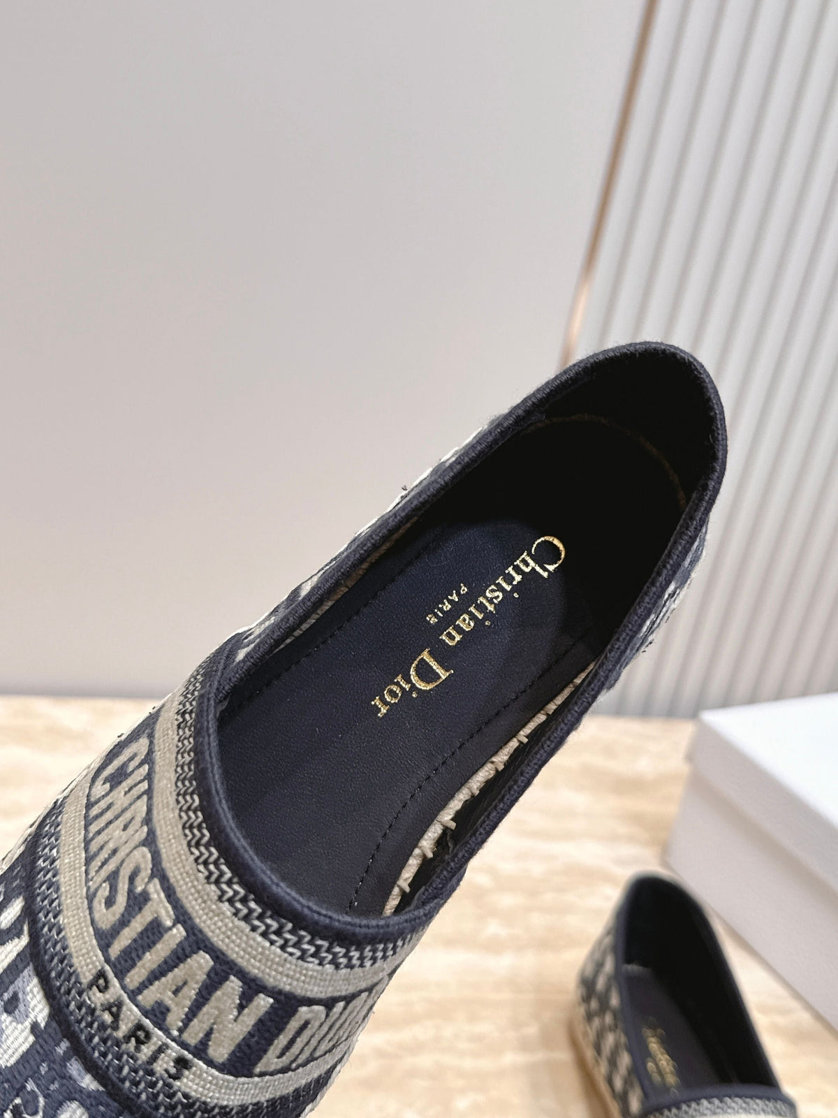 DIOR 26S GRANVILLE ESPADRILLE IN DEEP BLUE DIOR OBLIQUE EMBROIDERED COTTON