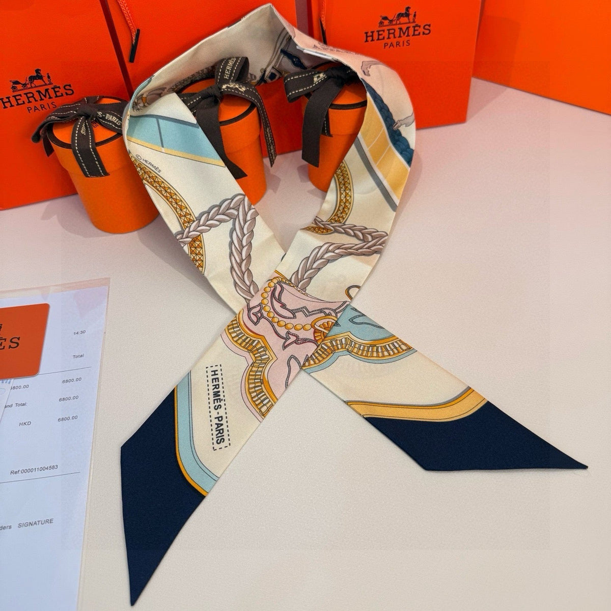 HERMES 26S TWILLY SCARF 86 IN SILK 496194