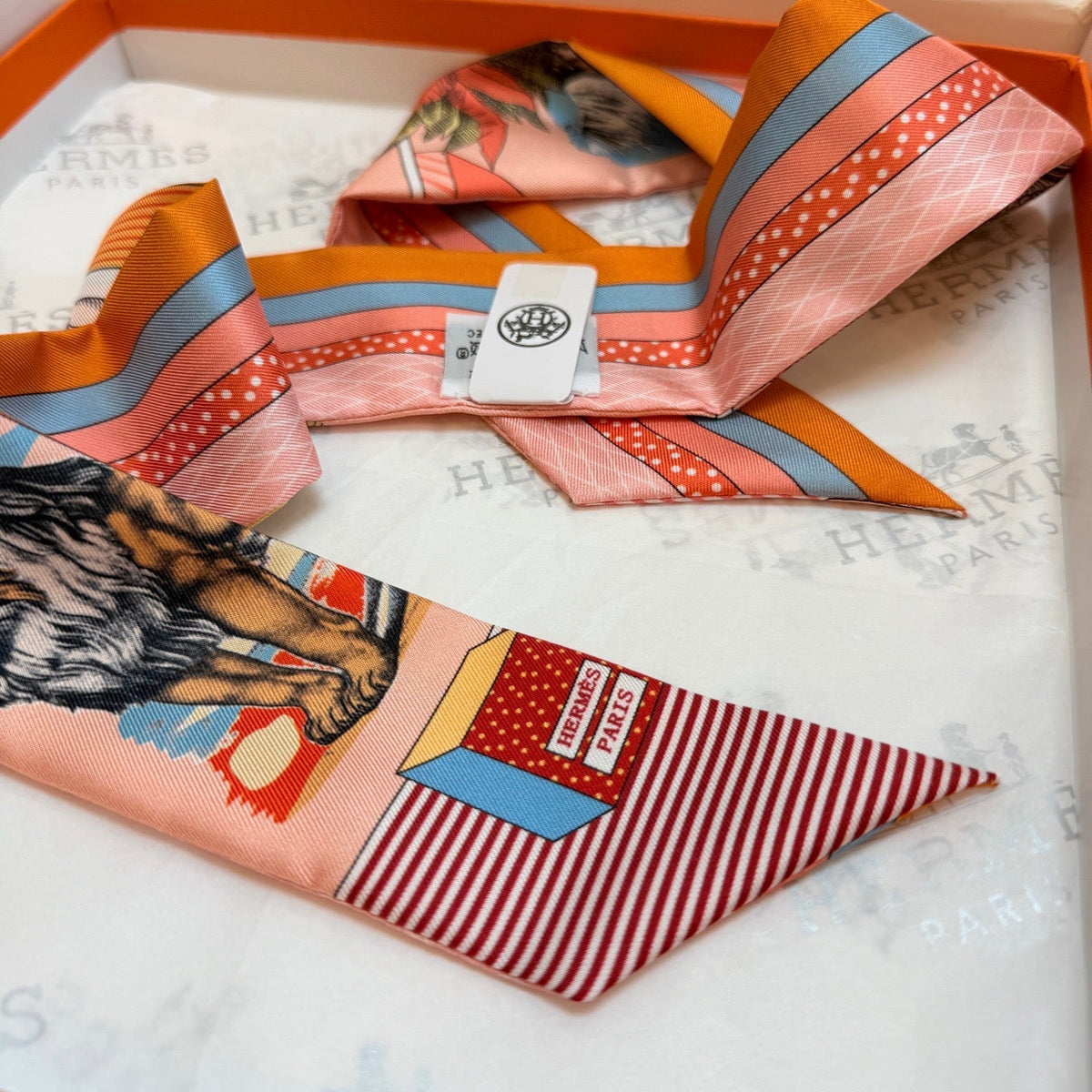 HERMES 26S TWILLY SCARF 86 IN SILK 492615