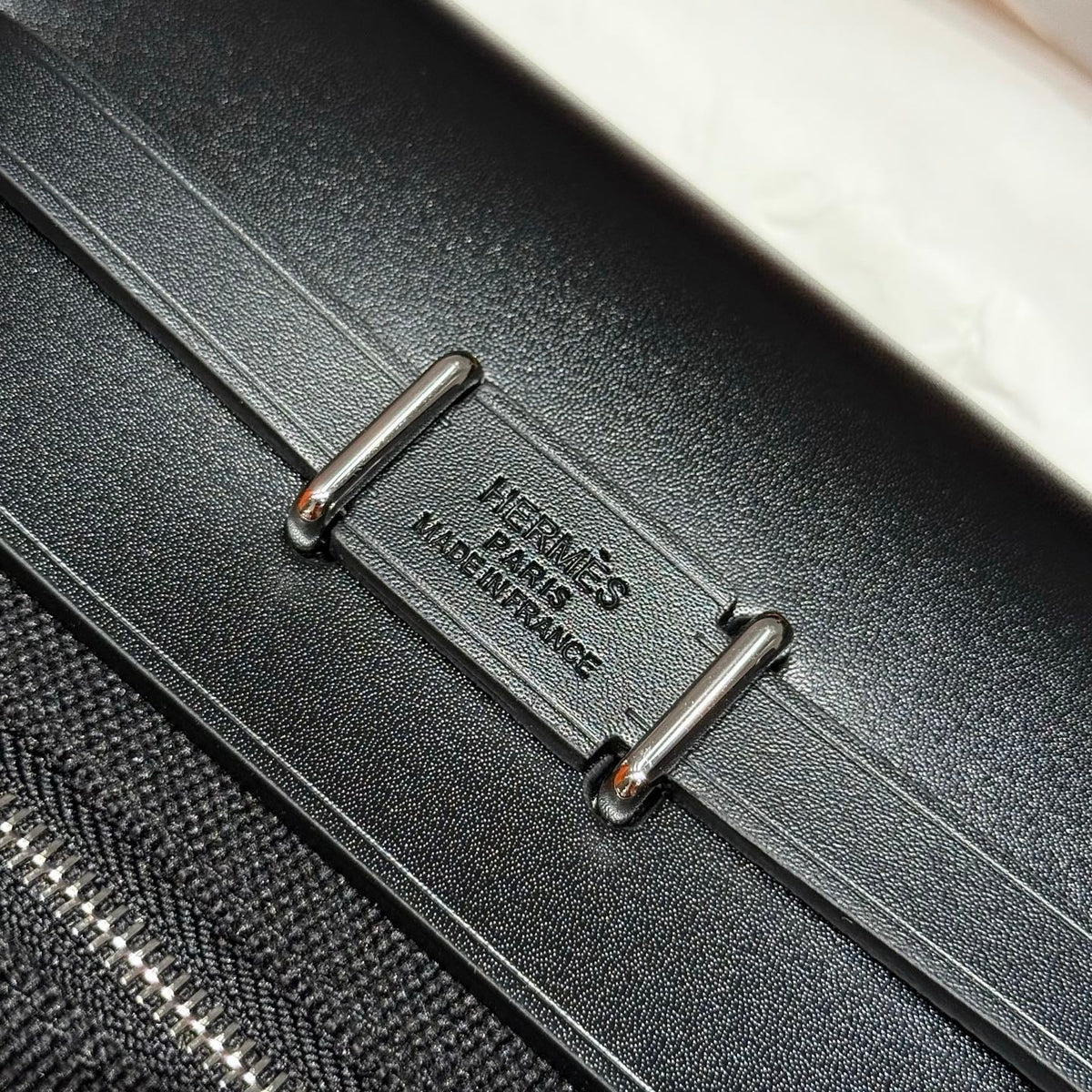 HERMES 25S MINI HERBAG 20 IN FULL BLACK CANVAS SILVER HARDWARE