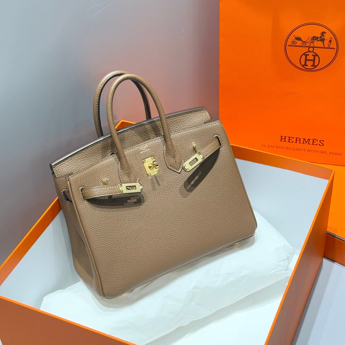 25S HERMES BIRKIN 25 IN DARK BROWN CALFSKIN GOLD HARDWARE