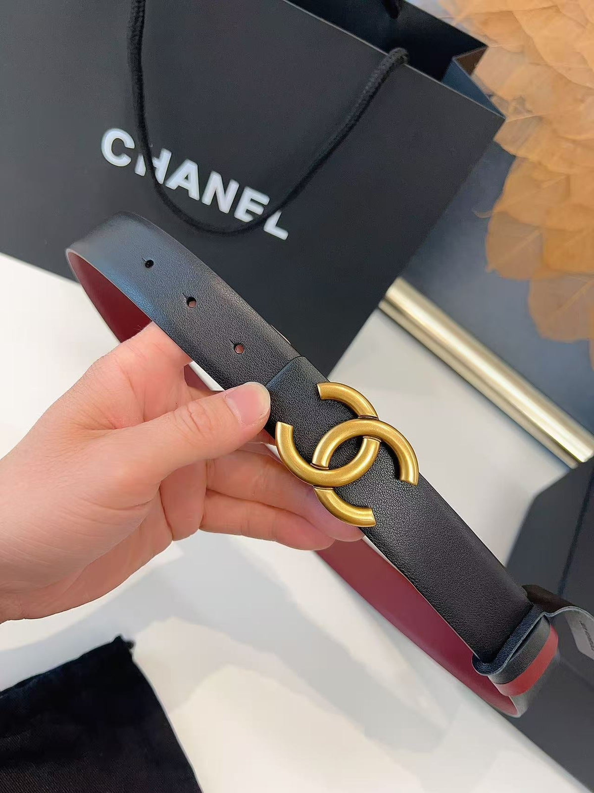 CHANEL 26S BELT 30 MM IN BLACK CALFSKIN 658695 mysite