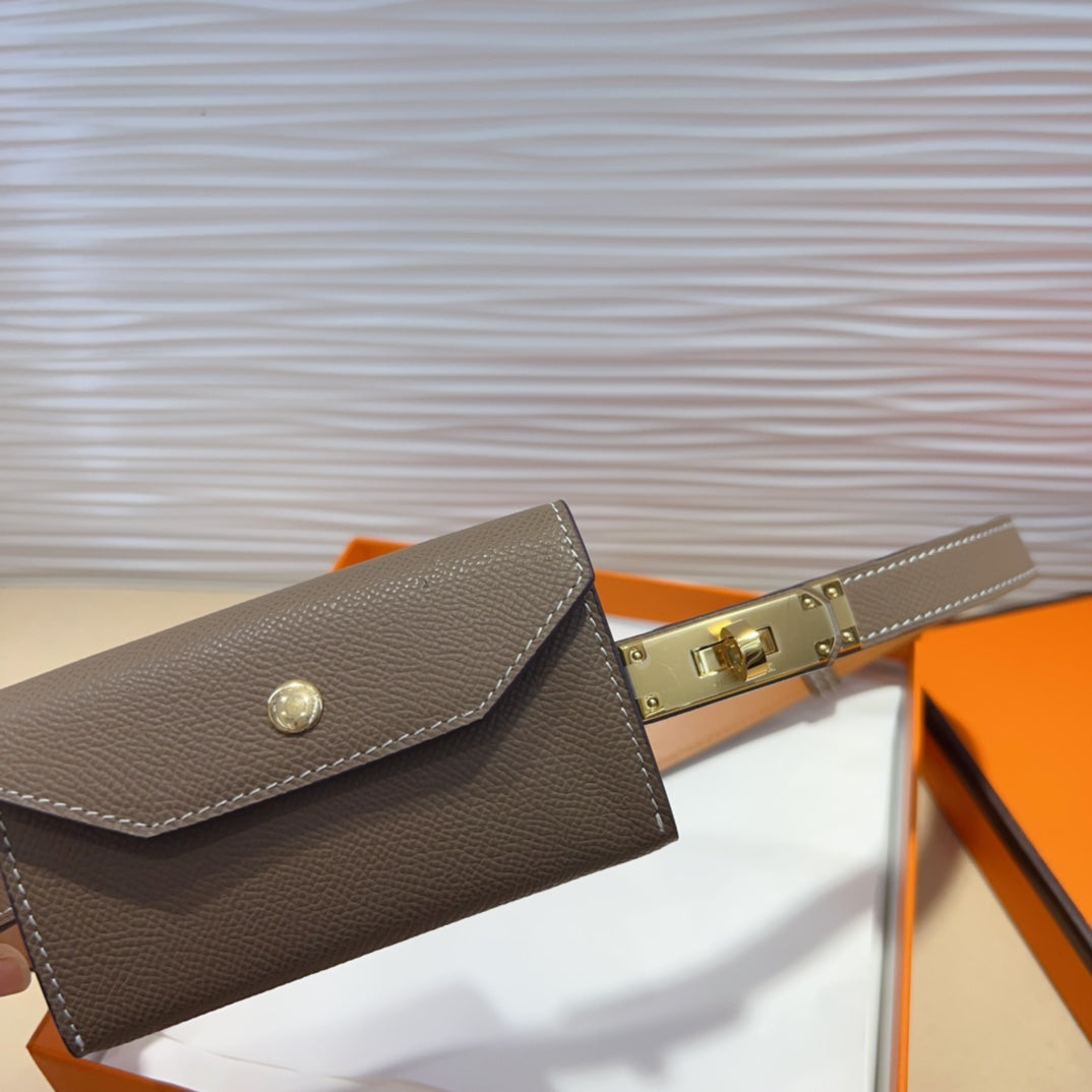HM KELLY POCKET 18MM BELT CHOCOLATE BROWN LEATHER GOLD HARDWARE mysite