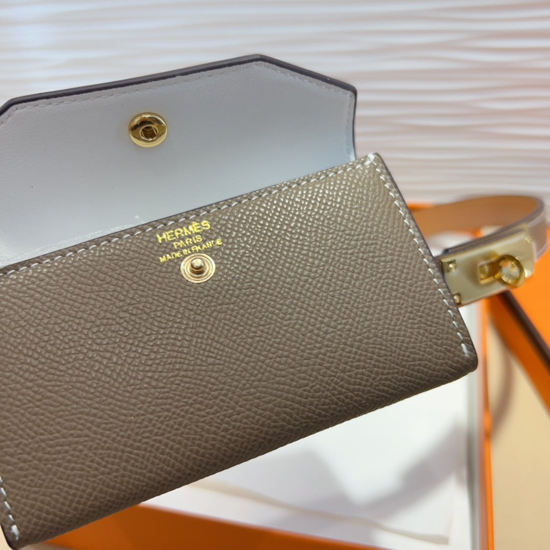 HM KELLY POCKET 18MM BELT CHOCOLATE BROWN LEATHER GOLD HARDWARE mysite
