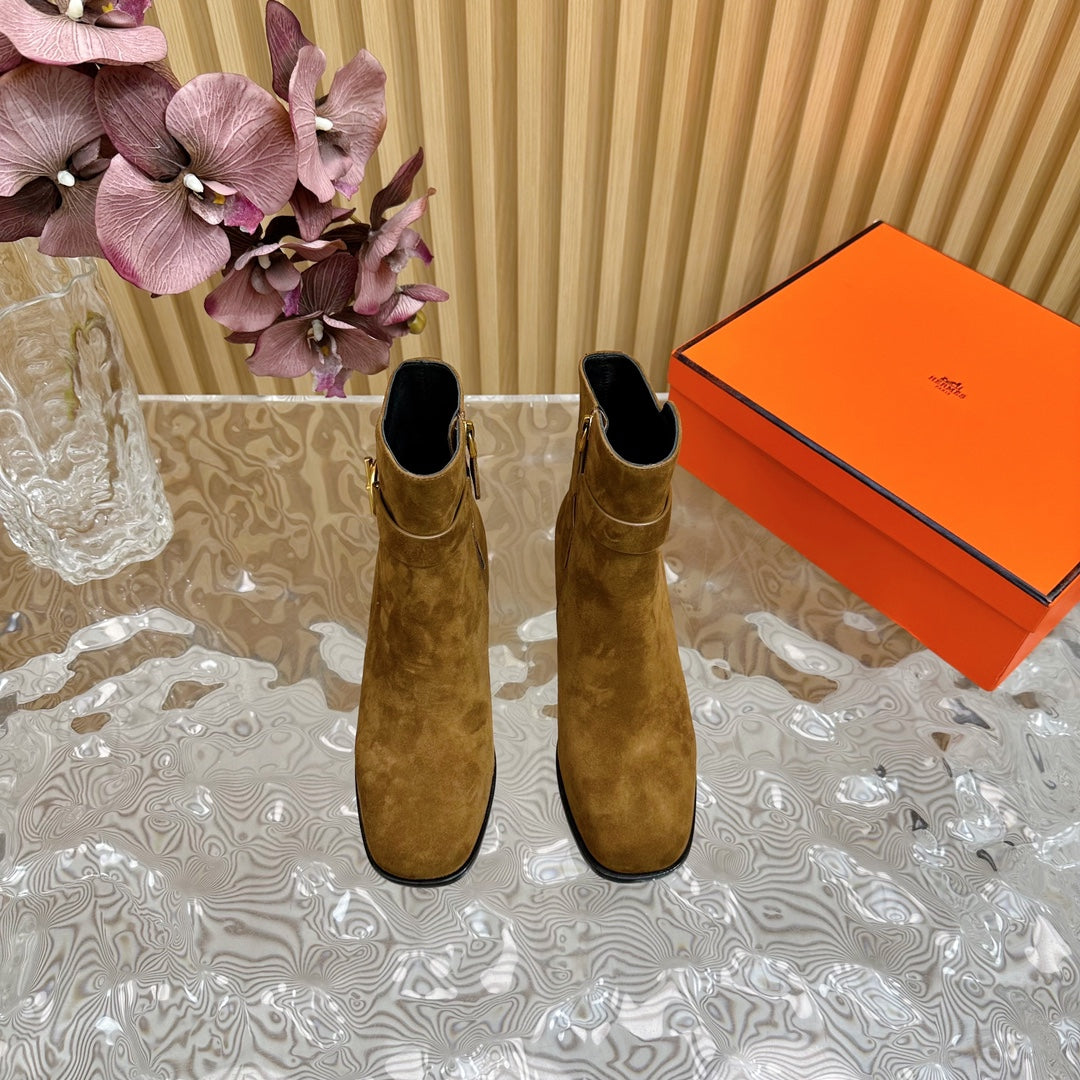 JILL 60 ANKLE BOOT IN CHOCOLATE BROWN SUEDE