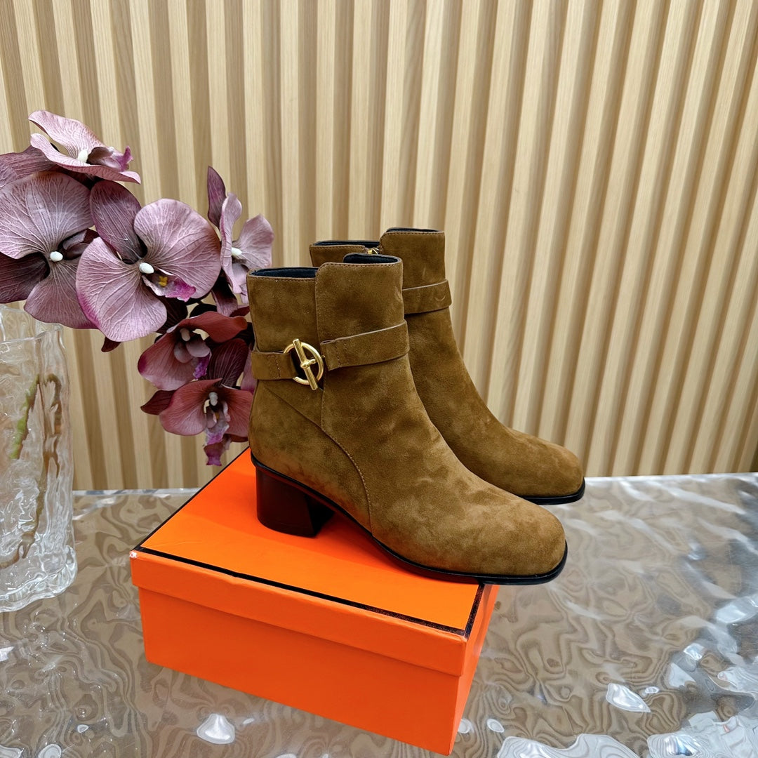 JILL 60 ANKLE BOOT IN CHOCOLATE BROWN SUEDE
