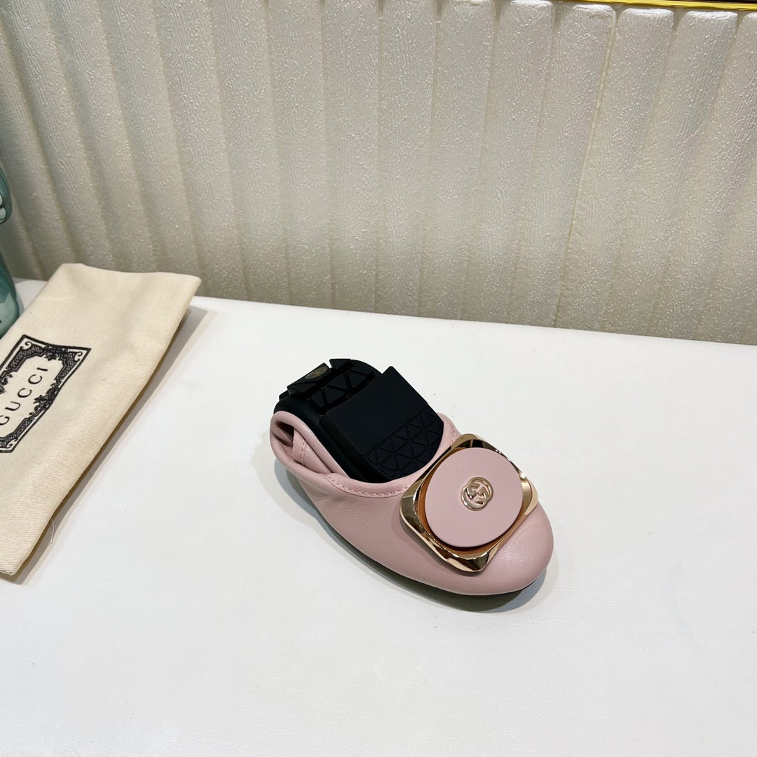 GG BALLET SUPER SLIM PASTEL PINK LAMBSKIN