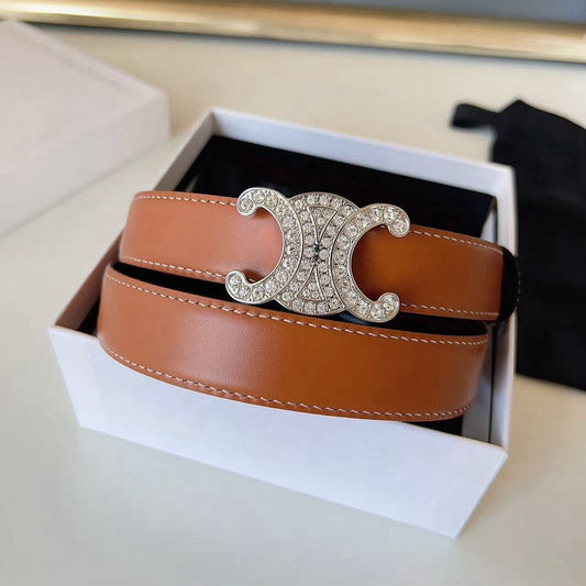 CELINE 26S BELT 25 MM IN BLACK AND BROWN CALFSKIN 636402 mysite