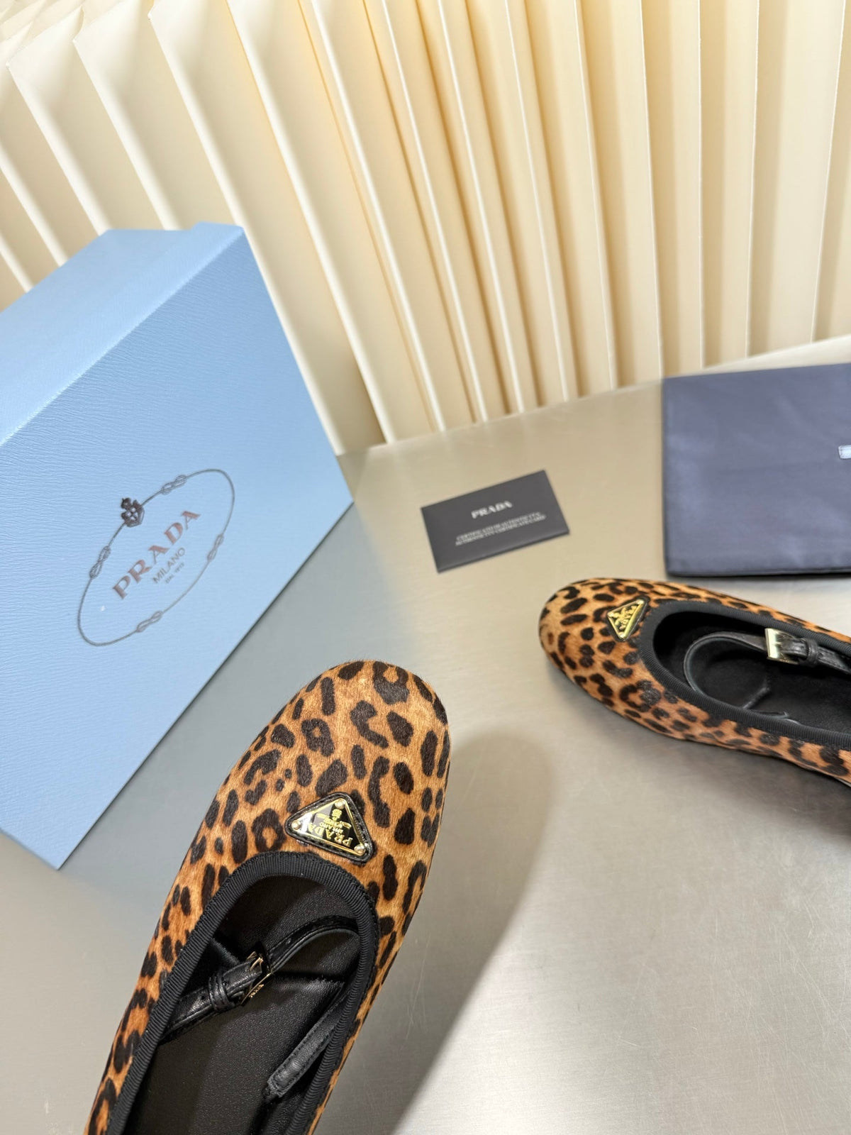PRADA 26S MARY JANE FLATS IN LEOPARD-PRINT PONY HAIR