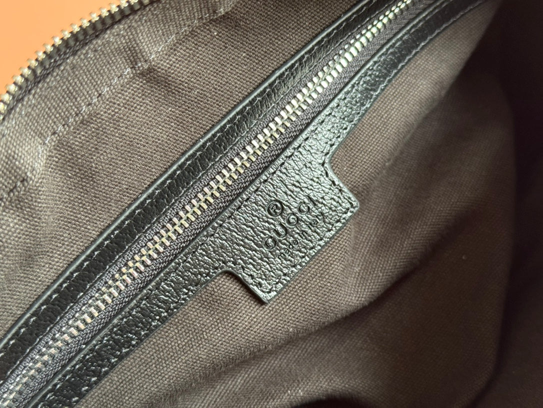 SMALL CROSSBODY BAG 24 WITH TAG IN BLACK CALFSKIN AND CANVAS TRIM