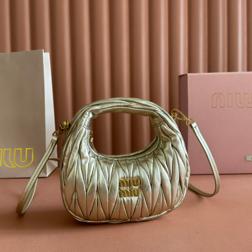 WANDER MATELASSÉ NAPPA MINI BAG 18 IN GOLDEN LAMBSKIN