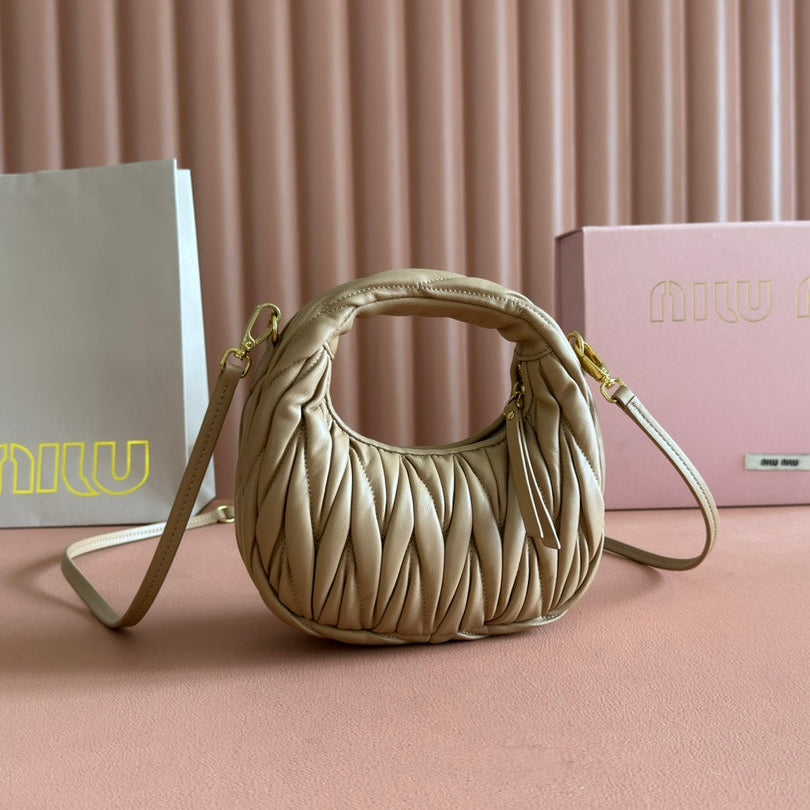 WANDER MATELASSÉ NAPPA MINI BAG 18 IN CARAMEL LAMBSKIN
