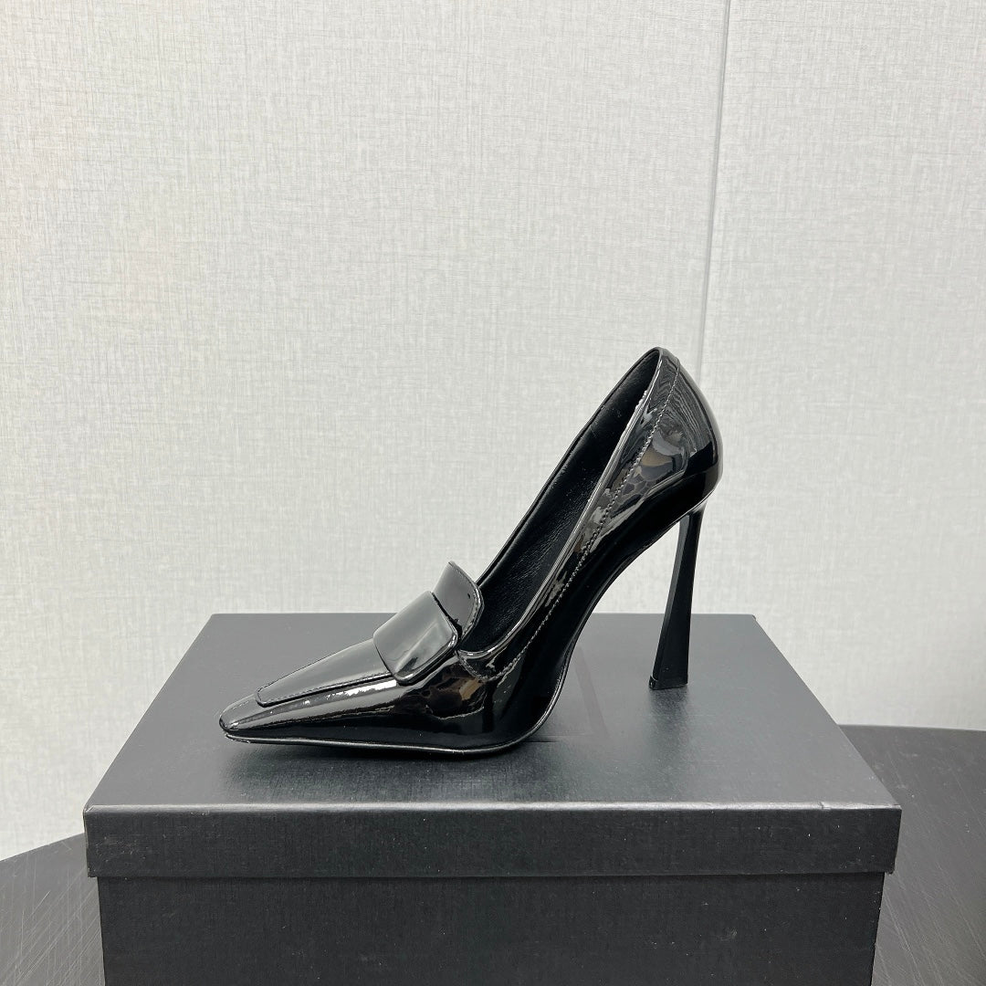D'ORSAY PUMPS IN BLACK GLOSSY CALFSKIN