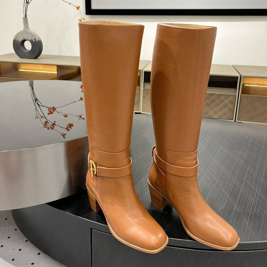 JUSTINE BOOT 6 CM IN BRONZE BROWN CALFSKIN