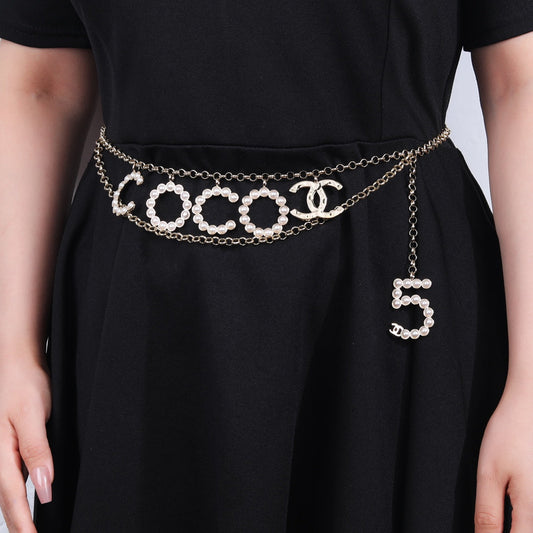 CHANEL 25S CHAIN BELT WITH PEARL 612634 mysite