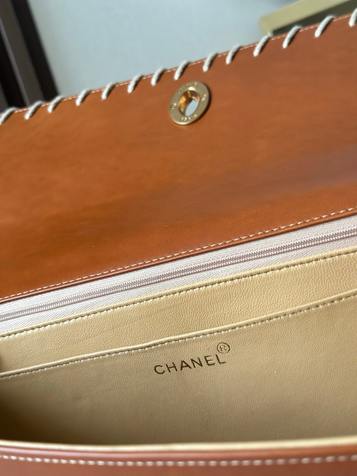 CHANEL 25S FLAP BAG 25 IN BROWN CALFSKIN WITH GOLD HARDWARE