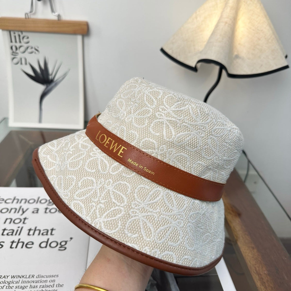 LOEWE 26S ANAGRAM JACQUARD BUCKET HAT STYLE 246