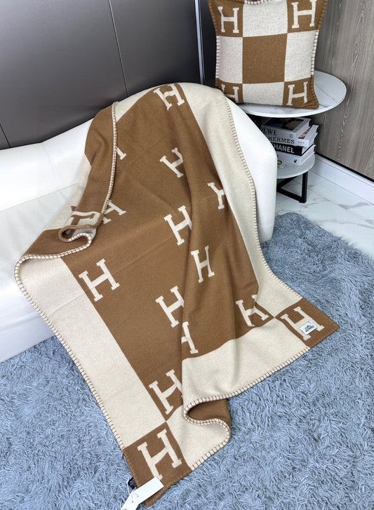 AVALON THROW BLANKET 170 CM IN CIDER BROWN CASHMERE 294473