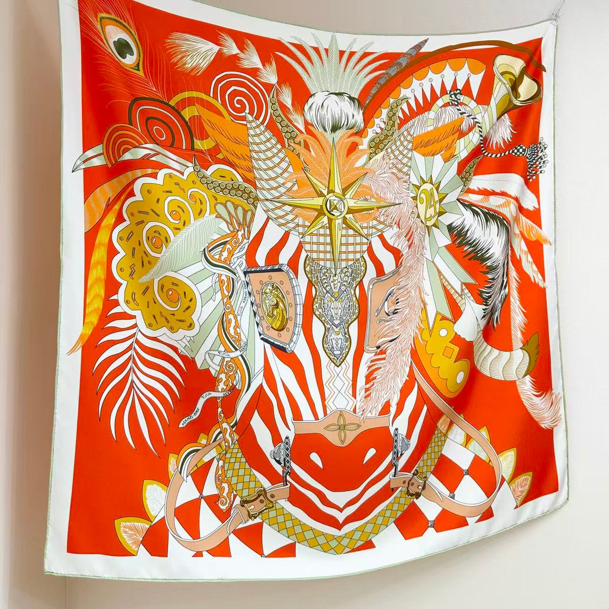 HERMES 26S SCARF 88 IN SILK 495804