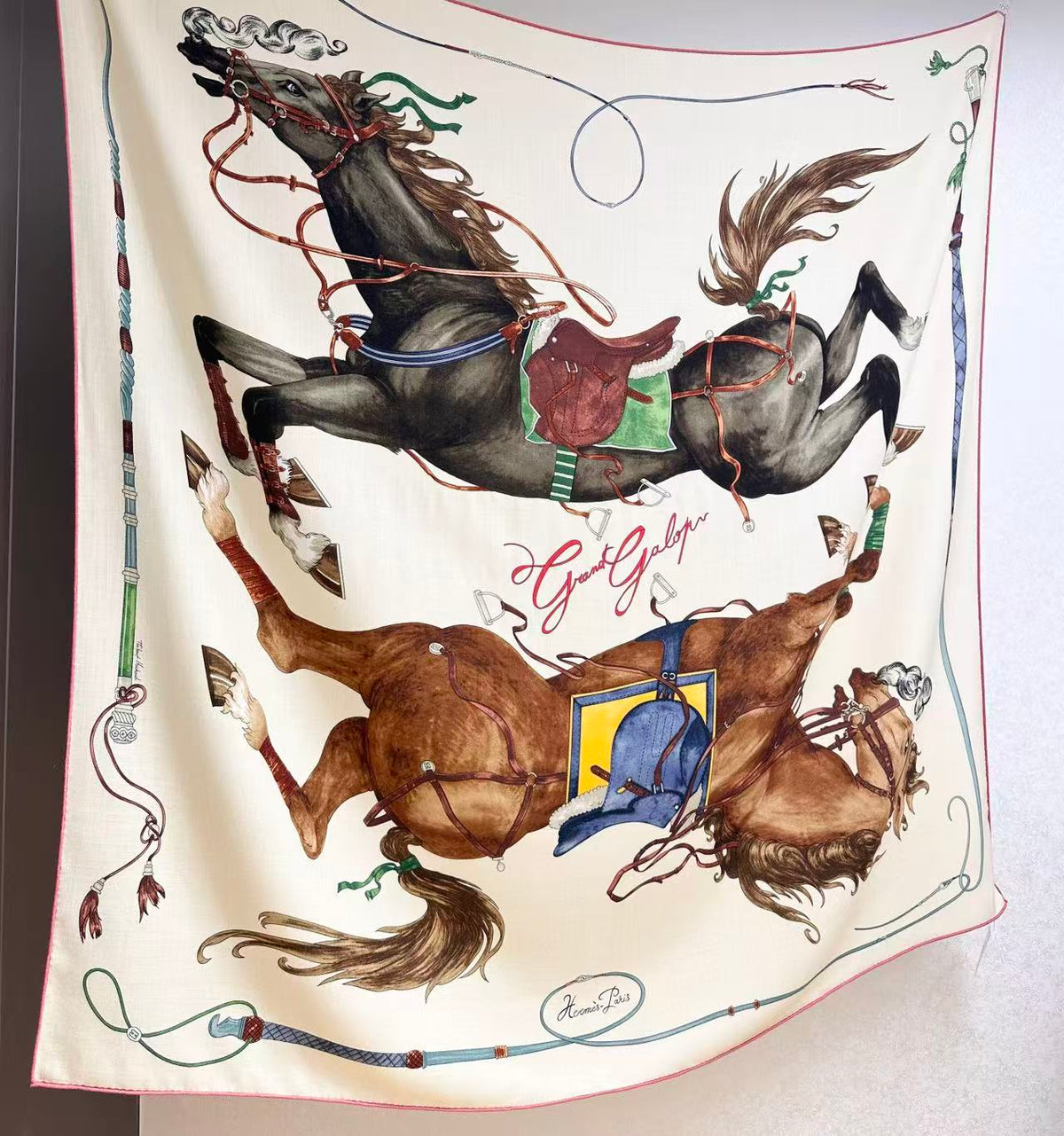 HERMES 26S SCARF 135 IN SILK AND CASHMERE 498252