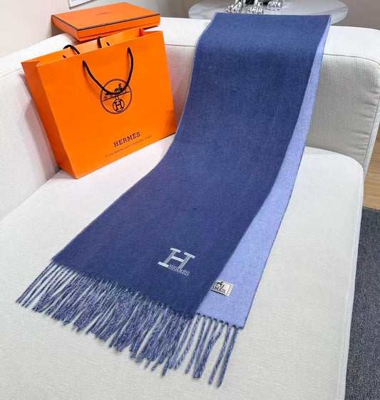 HERMES 26S SCARF 190 IN CASHMERE WOOL BLEND 492376