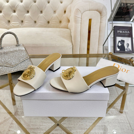 DIOR 26S HIGH-HEEL SANDALS 55MM IN LIGHT BEIGE CALFSKIN WITH GOLD HARDWARE