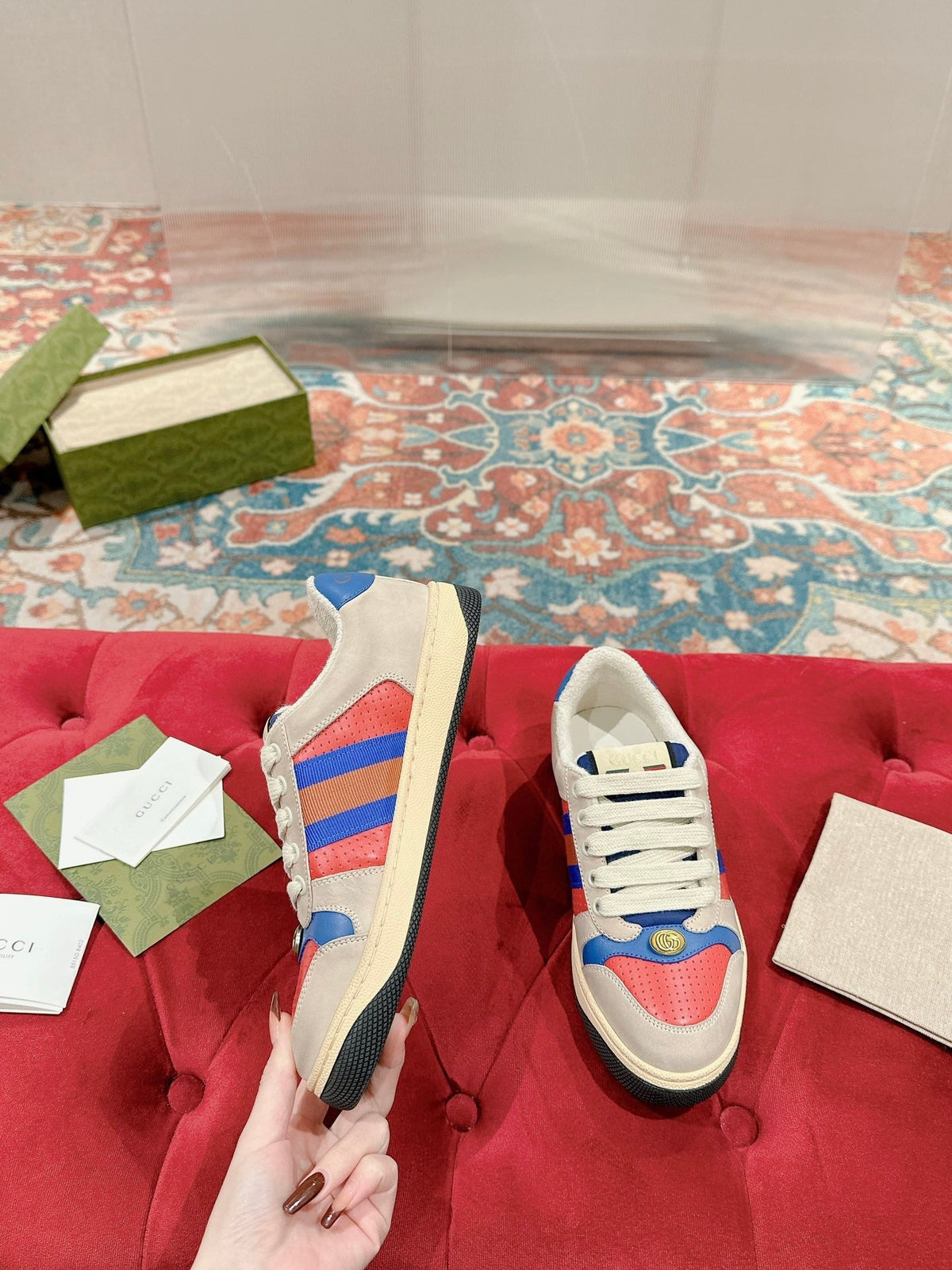 GUCCI 26S SCREENER SNEAKER IN MULTICOLOR LEATHER
