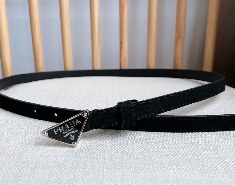 PRADA 25S BELT 15 MM IN BLACK SUEDE 541734 mysite