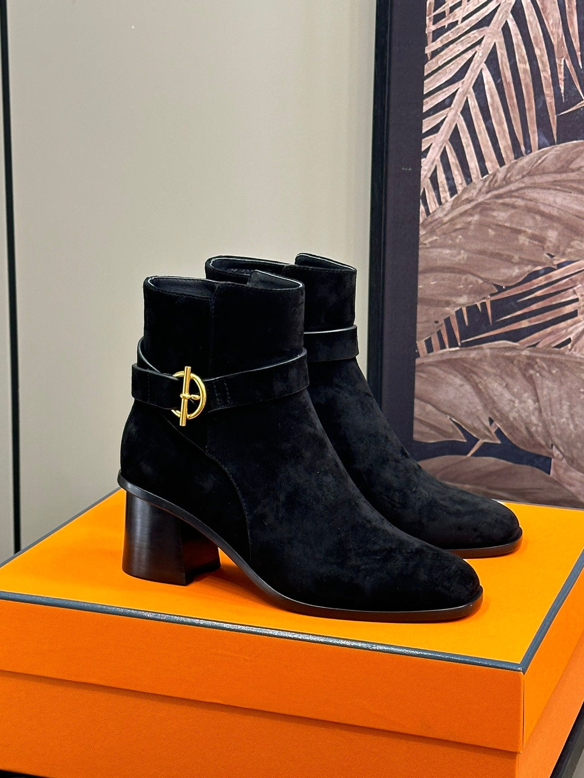 JILL 60 ANKLE BOOT IN BLACK SUEDE