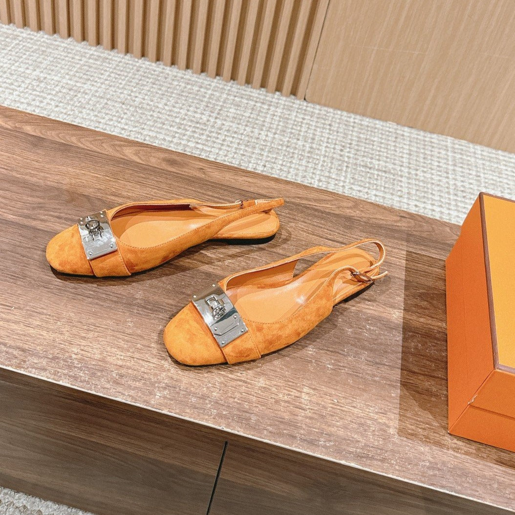 Innocente Slingback Suede Goatskin Orange
