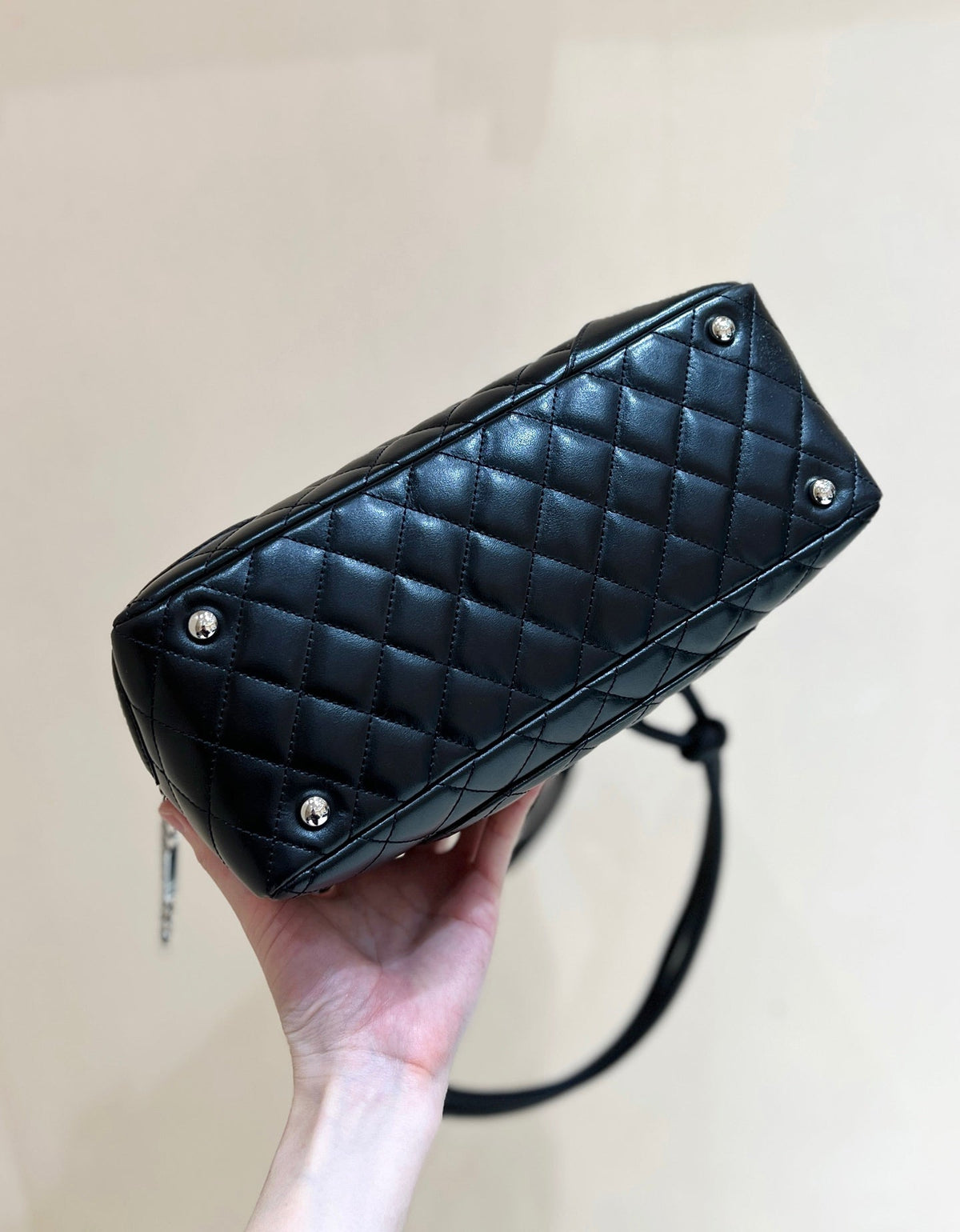 25S CHANEL CAMBON BOSTON BAG 27 IN FULL BLACK CALFSKIN