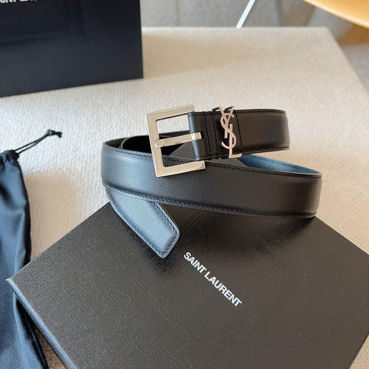 YSL 25S BELT 20 MM IN BLACK CALFSKIN 588784 mysite