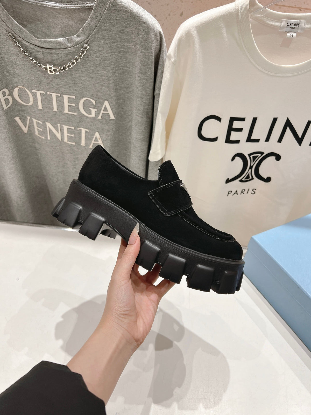 MONOLITH LOAFERS IN BLACK SUEDE