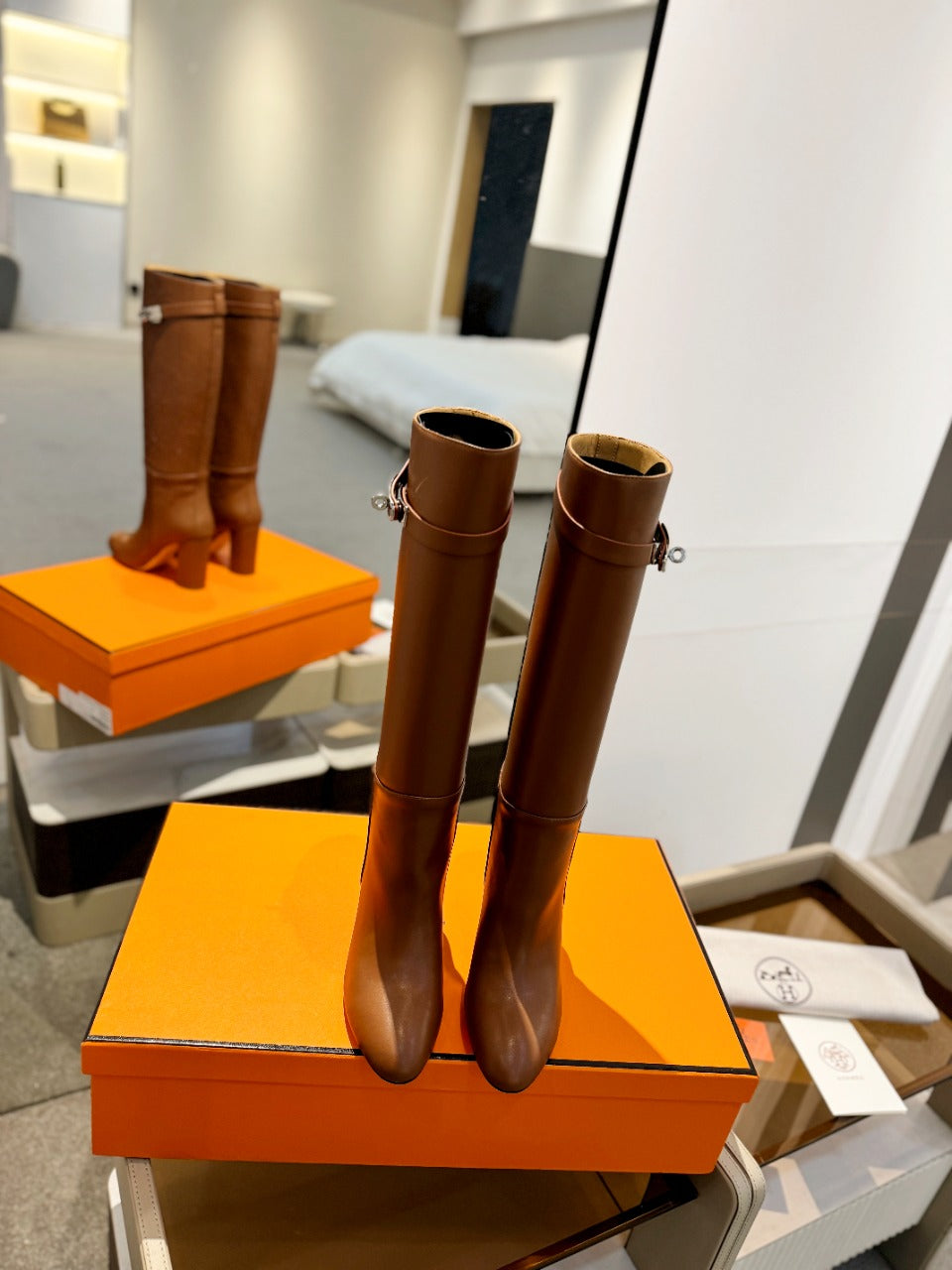 STORY BOOT 85MM IN BRONZE BROWN CALFSKIN